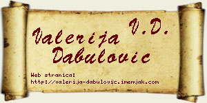 Valerija Dabulović vizit kartica